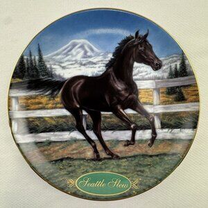 Seattle Slew 1996 Collectible Plate Danbury Mint Champion Thoroughbreds Ltd. Ed.